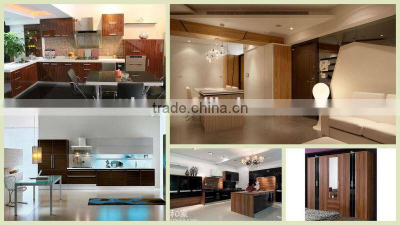 High glossy wooden panels in wood grain color for wardrobe