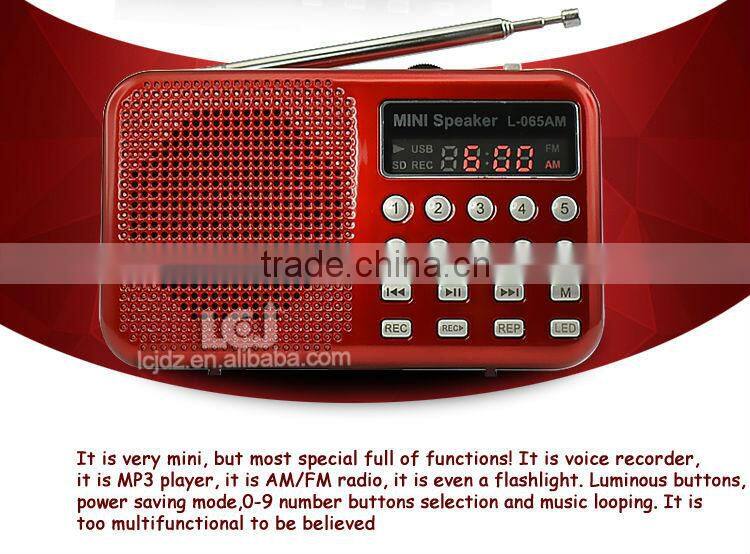 L-065AM 2015 mp3 player AM FM radio voice recorder, multifunctional digital voice recorder