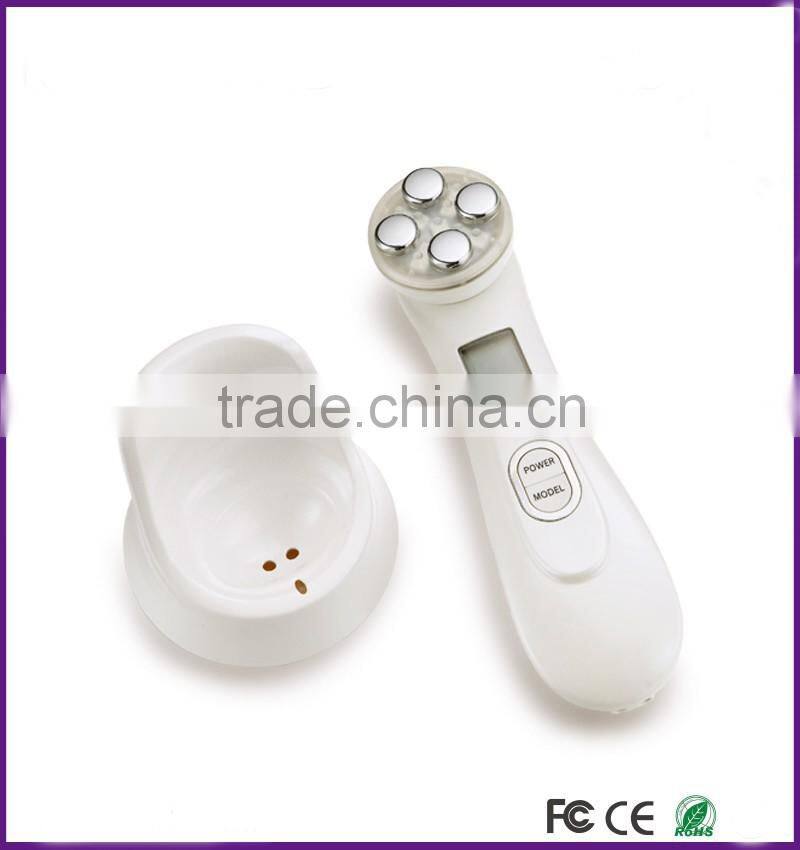 mini home use facial beauty device 6 color ultrasonic led lights photon face massager
