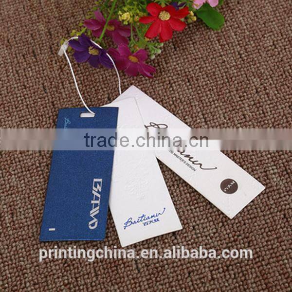 Latest technology recycled paper hang card tag with logo printing