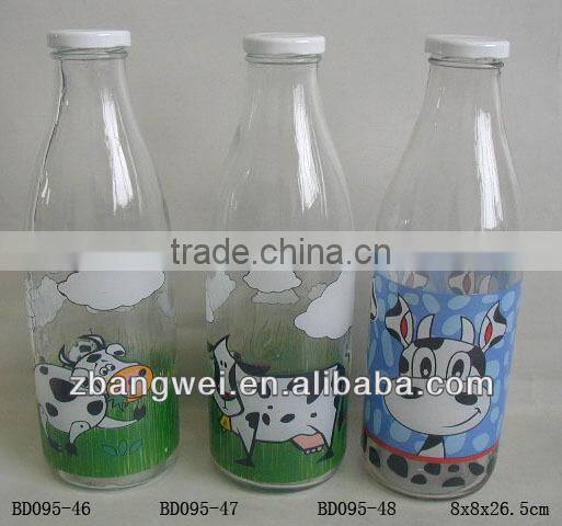 1 liter glass bottle for milk