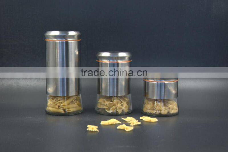 stainless steel cover glass canister
