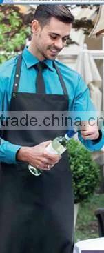 Adjustable neck strap black bib apron for waiter