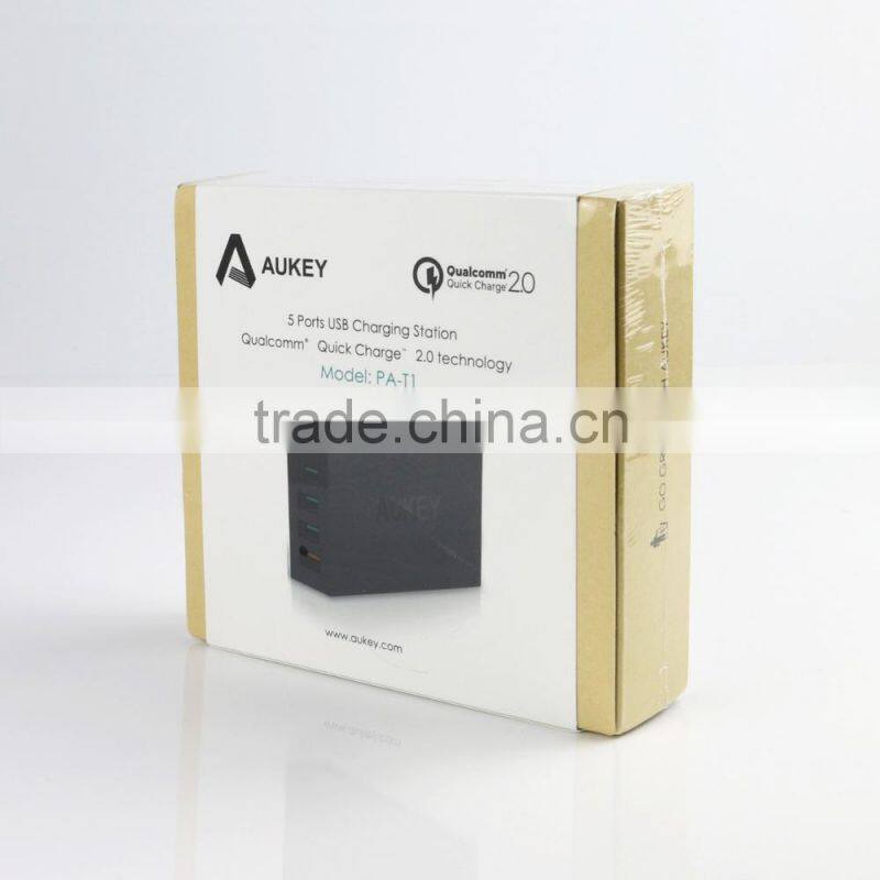 Aukey Quick Charge 2.0 54W 5 Ports USB Desktop Charging Station Wall Charger,EU plug