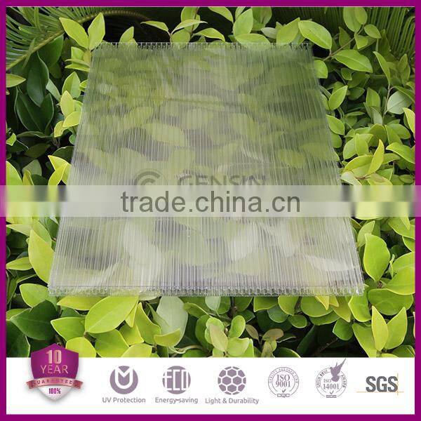 Polycarbonate Transparent Roofing Sheet Honeycomb Structure High Impact Strength UV Coating Warehouse Price 8mm Thickness