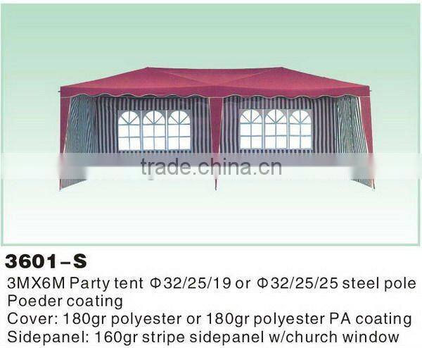 3X6 Red Stripe Party tent with wave and window