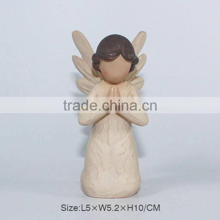Resin praying mini girl statue