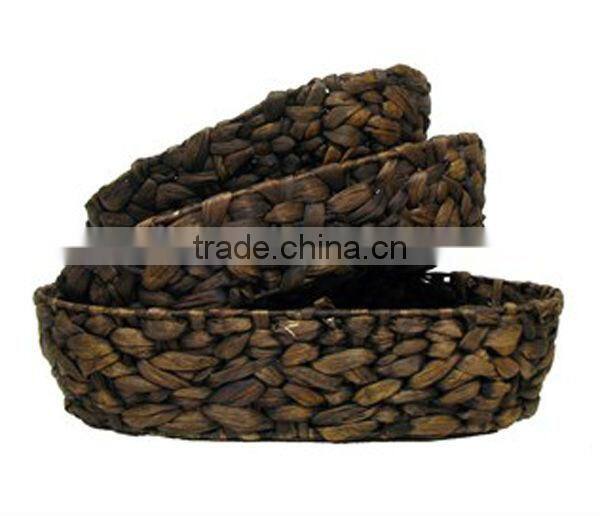 Natural Oval Water hyacinth pot storage baskets