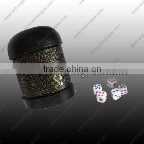 Leather dice cup customized design logo bar dice cup