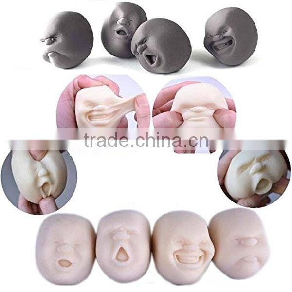 2017 new design soft material human face stress ball for release stress