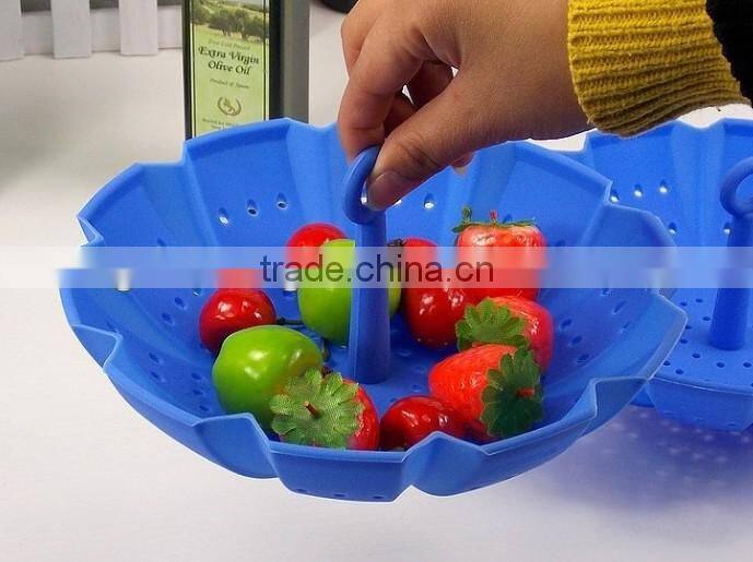 new design silicone steamer/silicone fruit colander