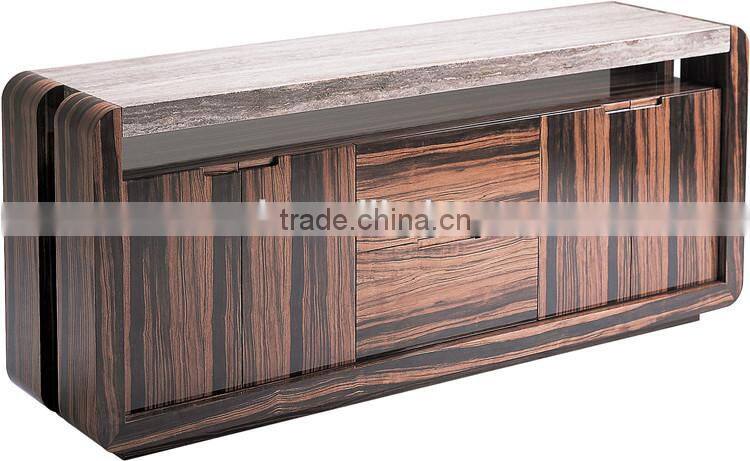 modern luxury marble top wooden base sideboard for living room furniture