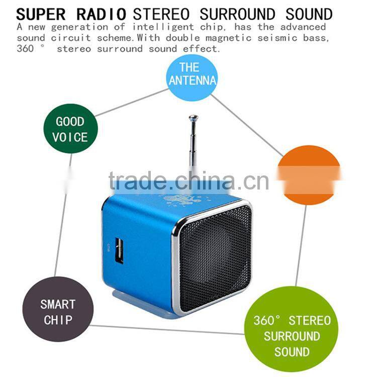 Lowest price Unique TF USB Mini Speaker With Music Player Portable FM Radio Stereo PC mp3 Speaker