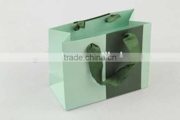 Two-colored Foldable Gift Bag With Stripes/ Shopping Bag