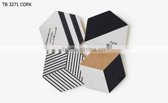 set of 4 Personalized printing Fletcher Style Thick Cork Coasters