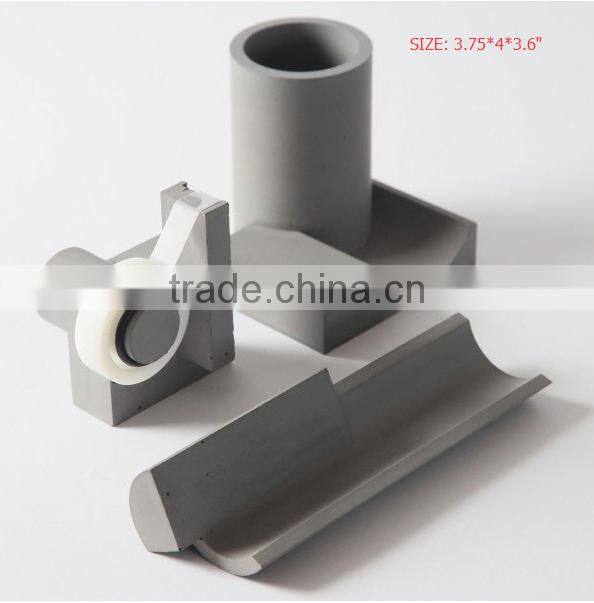 Desk Accessory marble effect Pen Holder , hand made Concrete tape dispenser