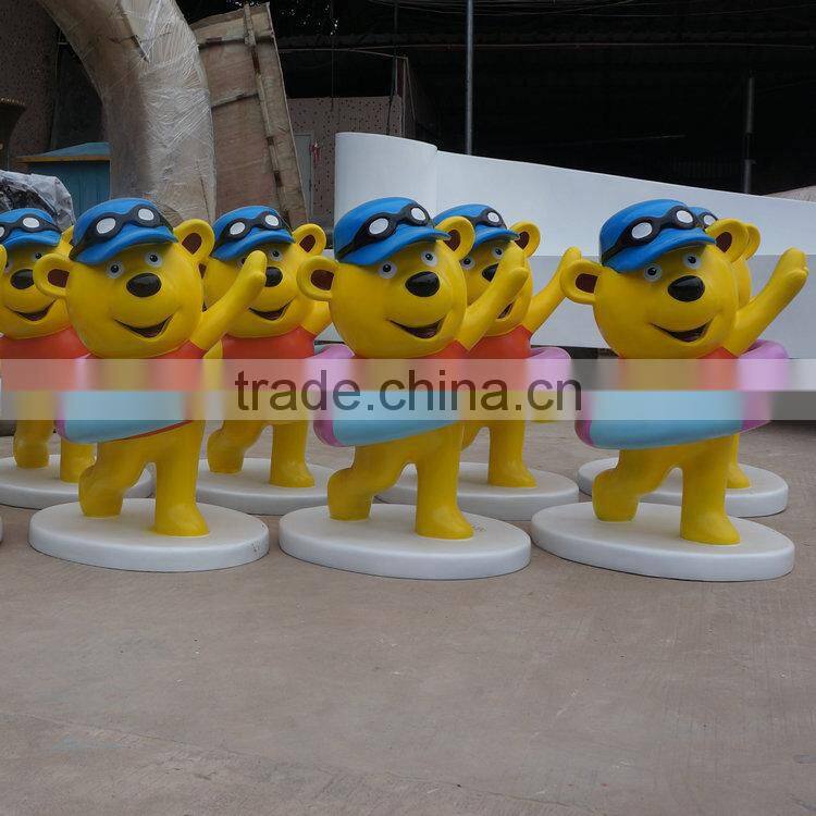 Fiberglass cartoon bear statue