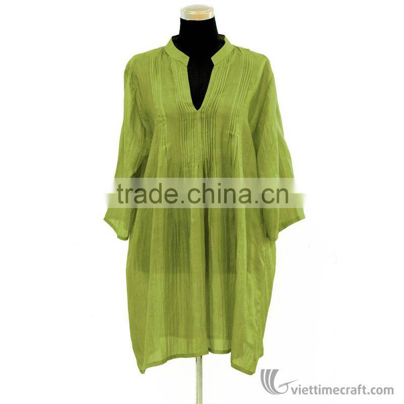 Silk Ladies' Dresses, Ladie's Silk Garment with many colors and sizes, made of natural silk in Vietnam