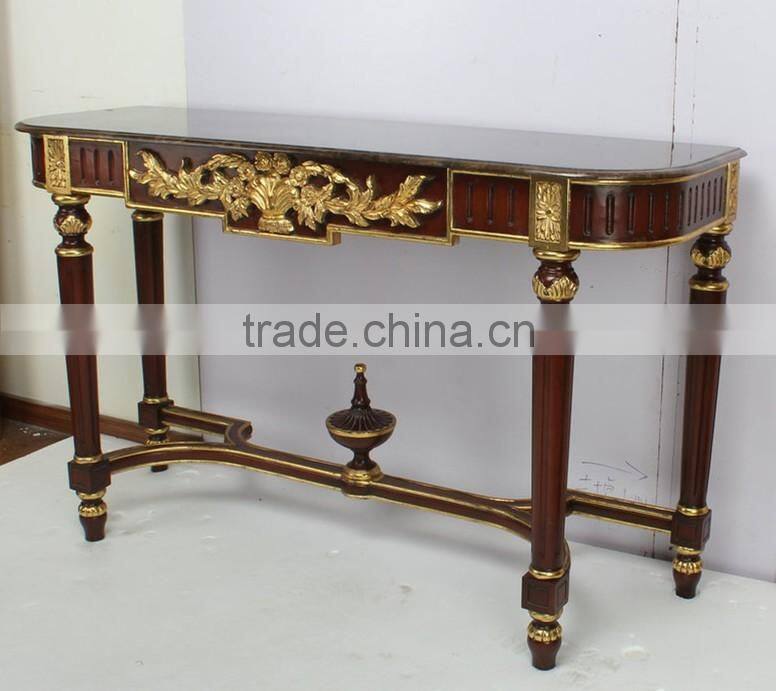 French Style Green Marble Console Tables For Sale