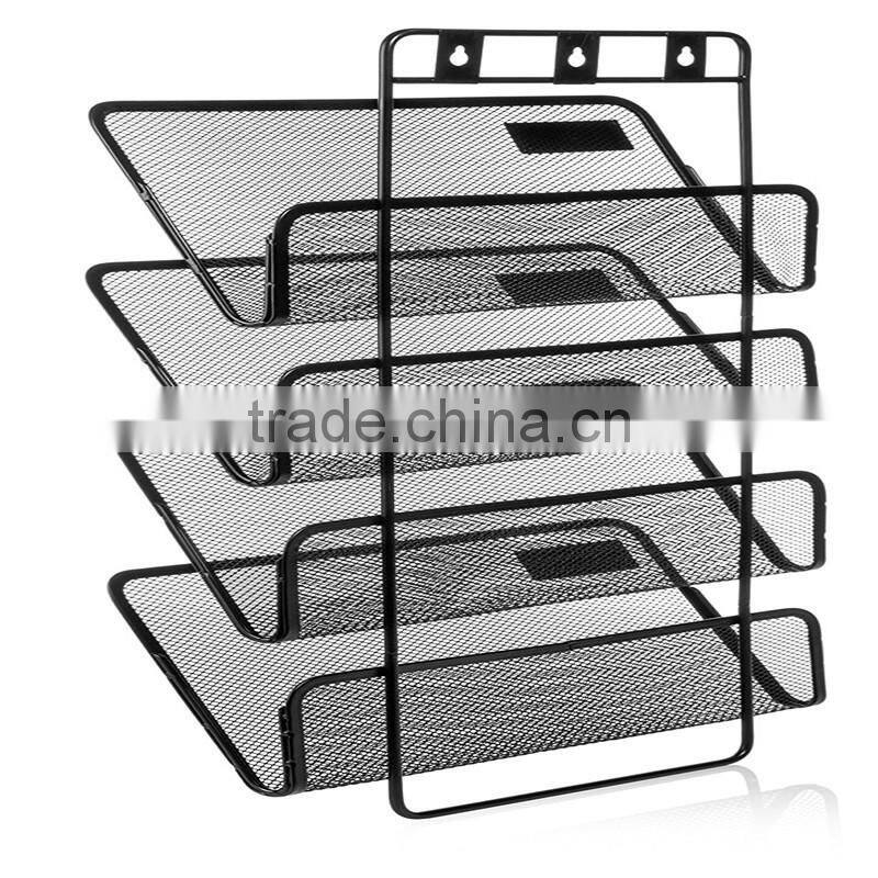 2017 Wholesale 4-Pocket Hanging Wall File Organizer, Folder Holder + Mounting Hardware + Labels