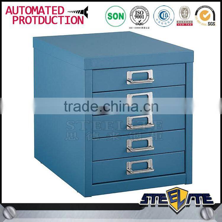 Customized colorful small part steel drawer cabinet five drawer steel file cabinet on table