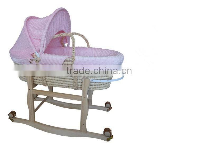 Portable Handheld Baby Crib Bedding Set The Straw Baby Cot with Wheels Cradle Bed