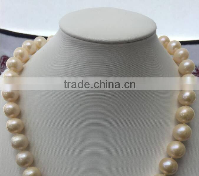 Pink freshwater pearl necklace with silver clasp