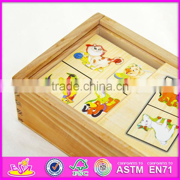 2016 top fashion educational wooden kids domino toy WJ278168