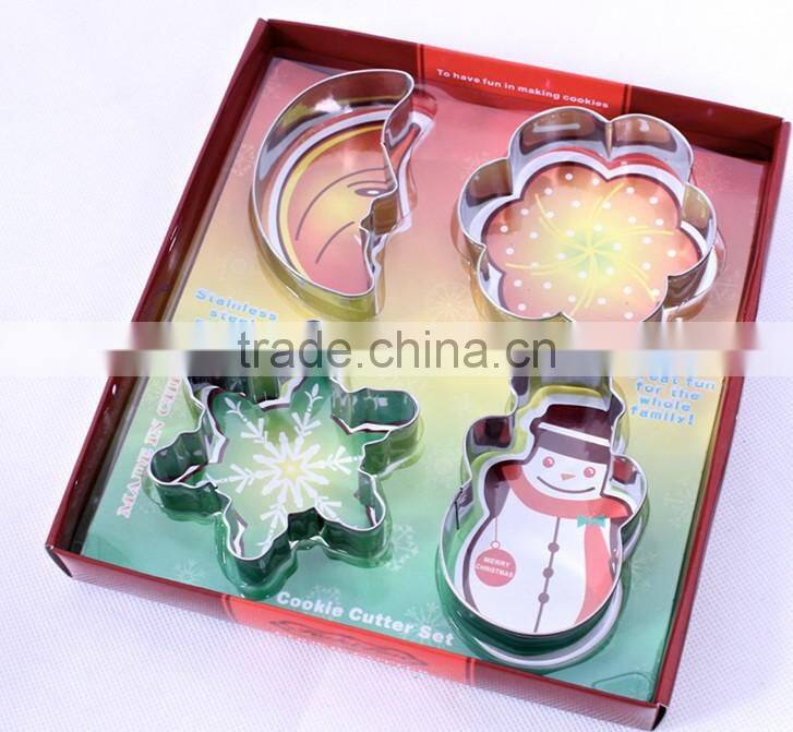 Christmas set gingerbread man cookie cutter stainless steel commercial beard cookie cutter