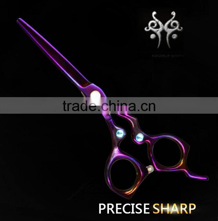 QJ-JC125 beauty coating titanize scissors with stainless steel hair scissors