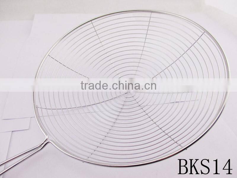 high quality 20"kitchen tools stainless steel stainer for oil filter with PP handle
