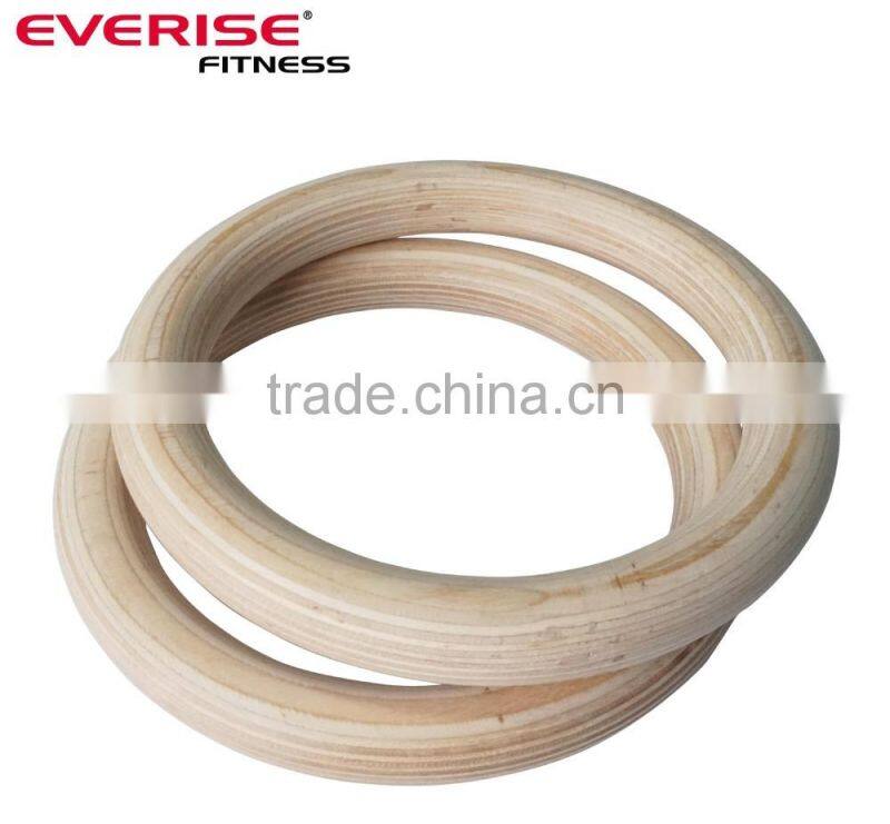 High-strength nylon webbing straps logo customized gym rings gymnastic rings wooden