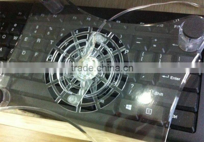 cool blue LED light USB powered laptop cooling fan