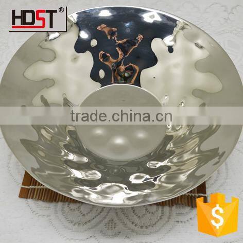 2015 Restaurant stainless silver fruit dish wholesale round fruit dish