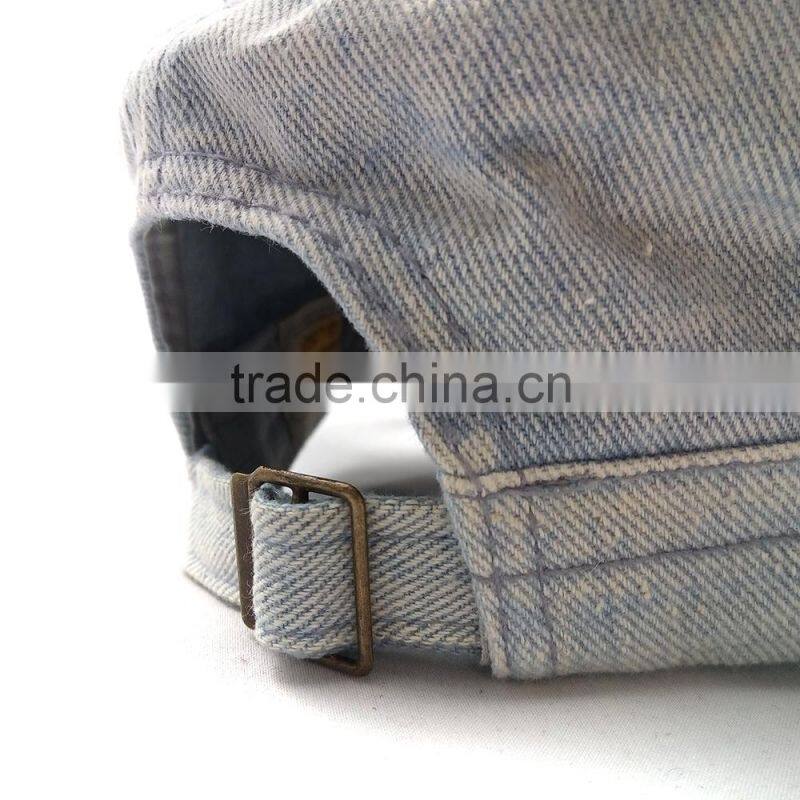 Customize Blank Washed Denim Military Caps Dongguan Factory