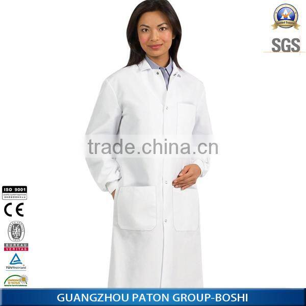 Unisex New Design Long Sleeves Nurse White Uniform
