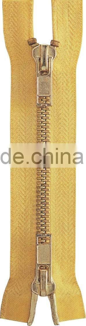 5# brass two way open zipper auto-lock slider