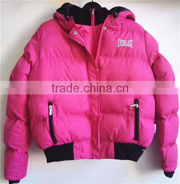 Cheap girl jacket kids winter padded jacket with hood stocklots