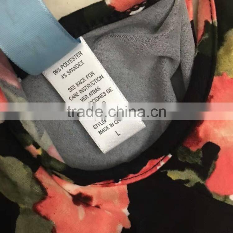 women low price sexy cold shoulder floral print tight t-shirt