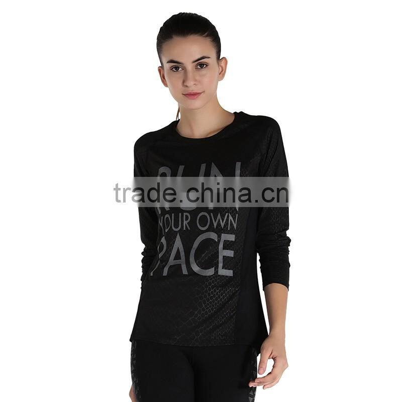 Wholesale Ladies Sports Clothes GYM Leggings Luminous Reflex Women Running T shirt