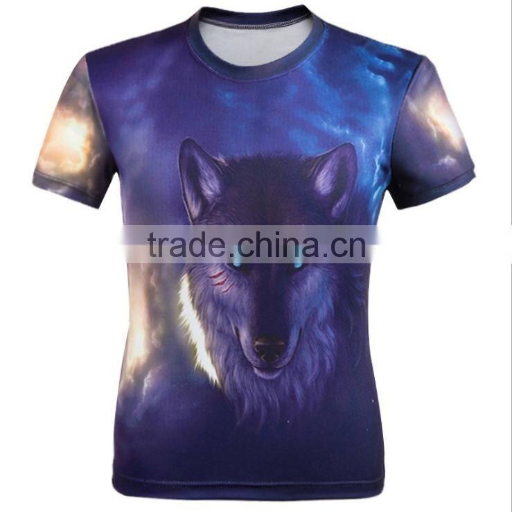 Foreign trade men's leisure digital print 3D crocodile T-shirt