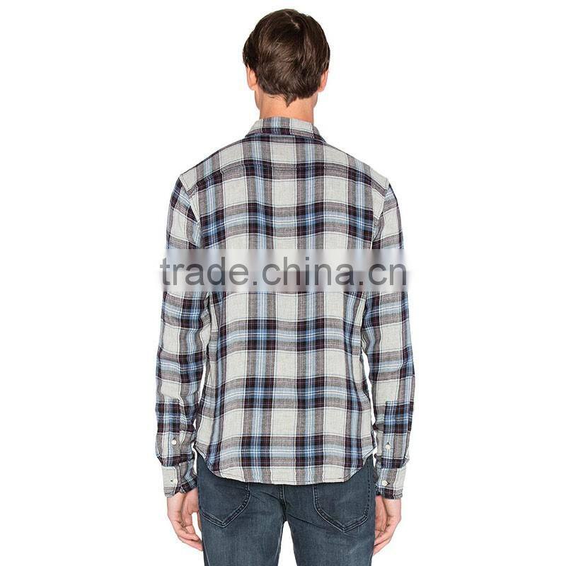 OEM wholesale cheap flannel warm plaid style mens heavy cotton shirts