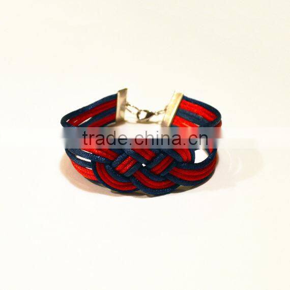 turquoise forever knot leather rope bracelet with custom charm Sailor knot Bracelet nautical friendship leather rope bracelet