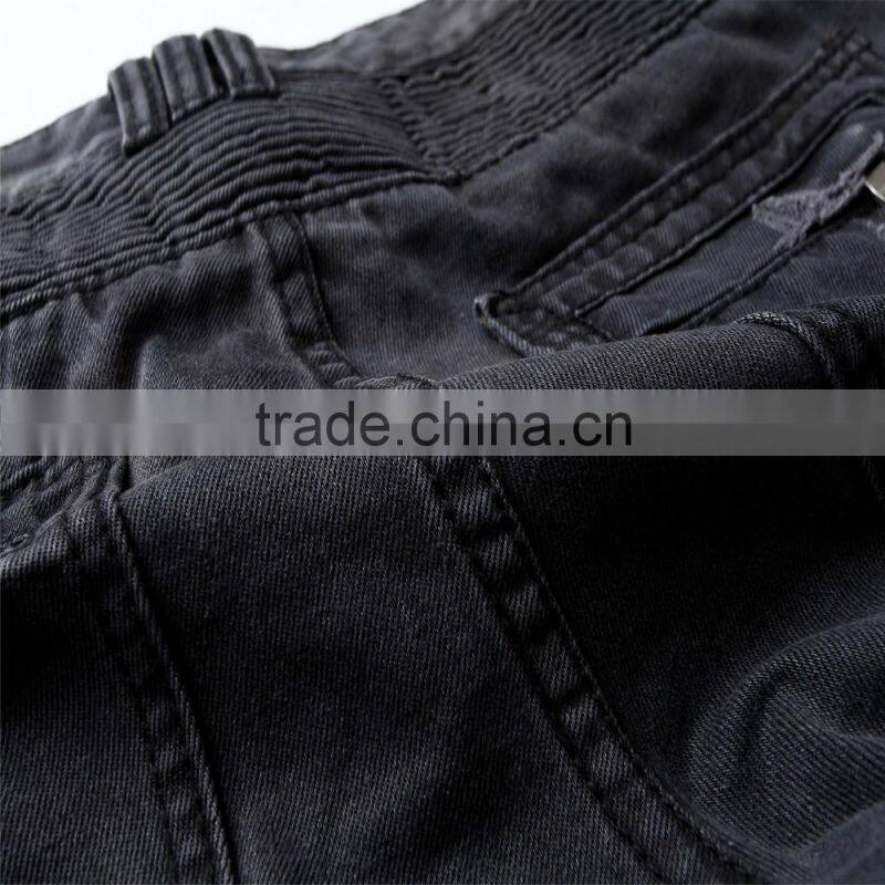 new men's fashion brand jeans male personality folds comfortable hotsale biker jeans