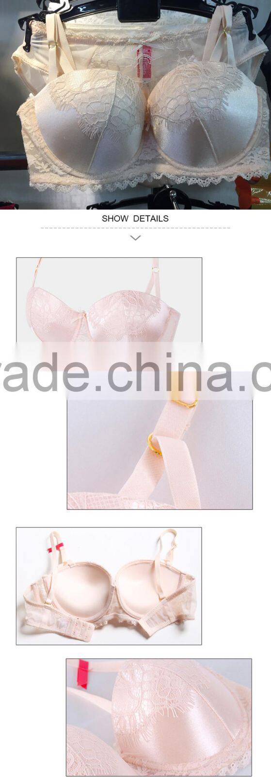 HSZ-5009 China Manufacturer Latest Design 2017 Very Sexy Push Up 34 Size Bra Black Lingeries Women Cotton Underwear Hot Panty