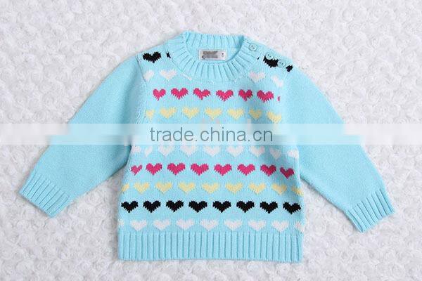 Fashion knitted heart jacquard pullover sweater