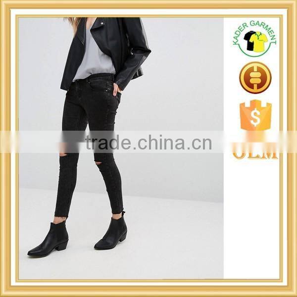 Fashion ladies jeans quality jeans leggings fashion washed out jeans