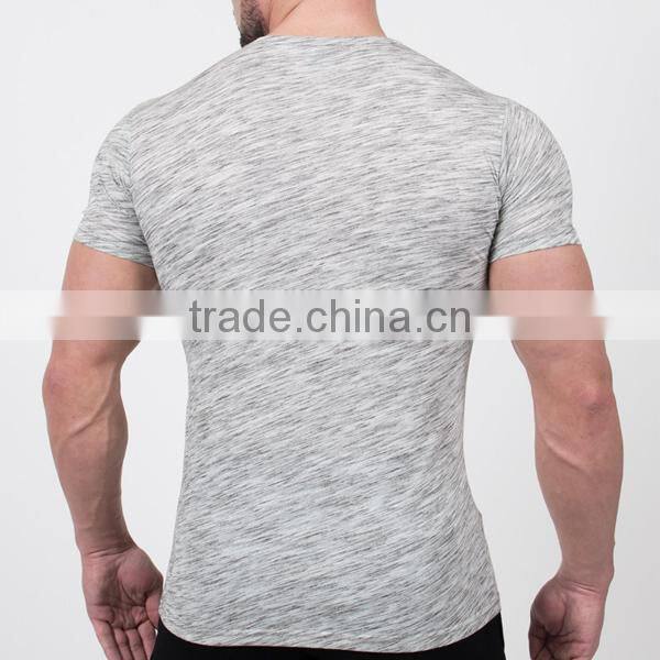 Heather gray fitness t shirt, high quality slim fit t shirt with your logo