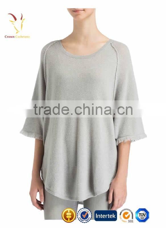 Bracelet Sleeve Cashmere Knitted Poncho Women Knitting Sweater