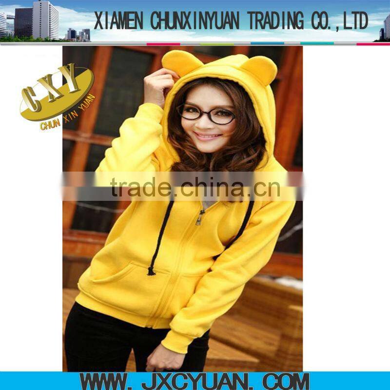 fashion blank ear hooded cotton sweatshirt with ears for women and girls multi colors